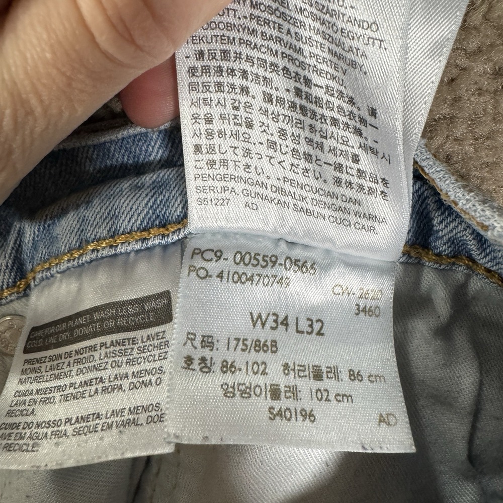 Levi's 559 Jeans Men's 34x32 Light Wash Relaxed Straight Denim Pants Y2K Vintage - Picture 13 of 14